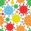Seamless pattern with multicolored viruses. Royalty Free Stock Photo